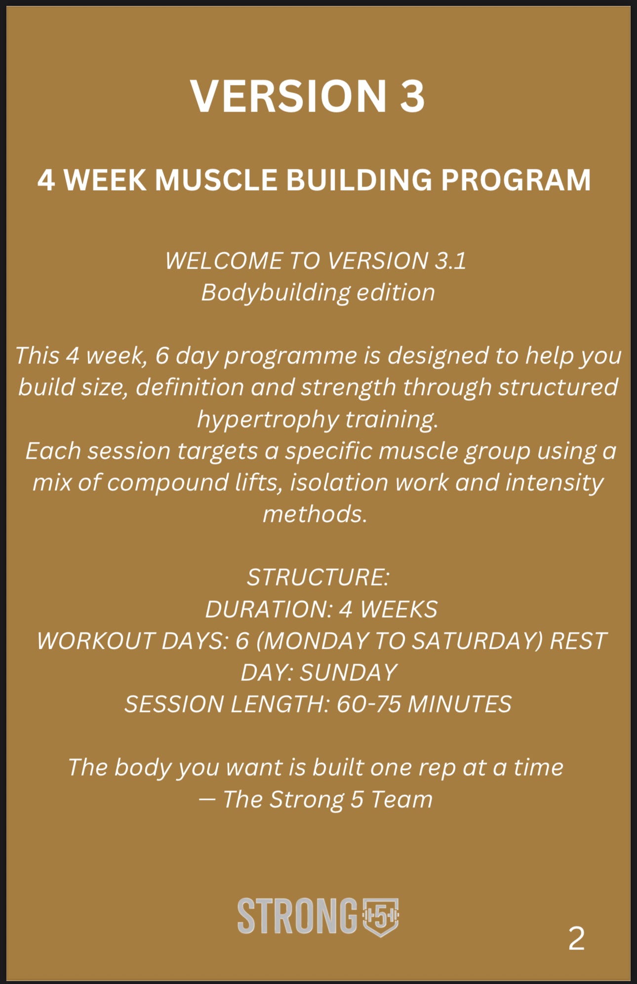 Guide 3.1 Bodybuilding